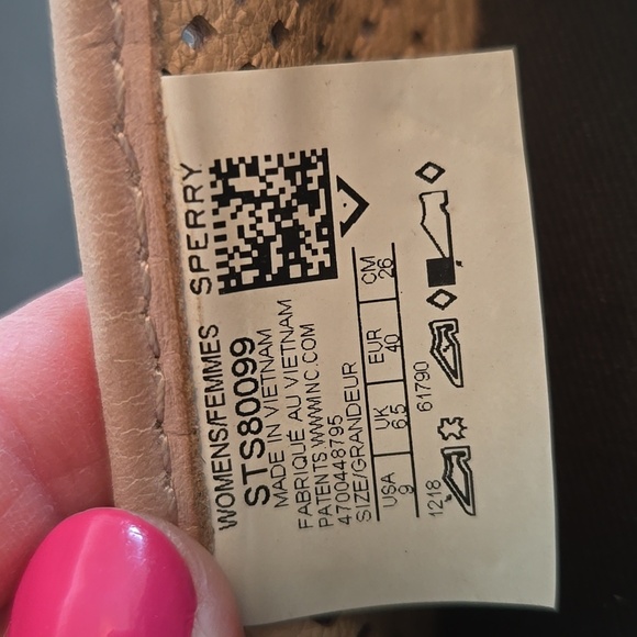 Sperry Top-Side Seaside Perforated Rose Shoes Size 9 - Picture 8 of 8